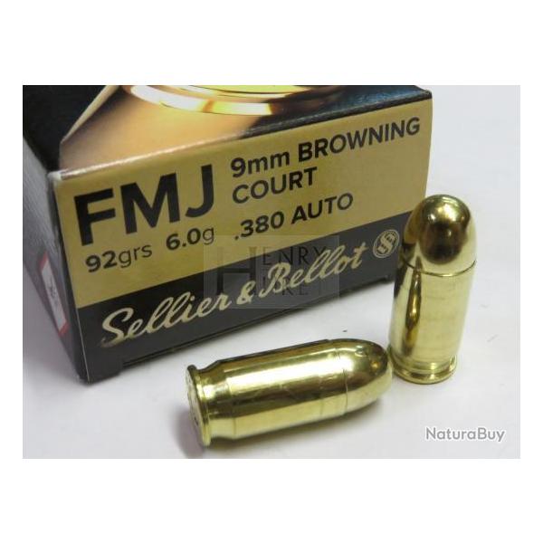 SELLIER BELLOT .380 AUTO FMJ 92 GR X50