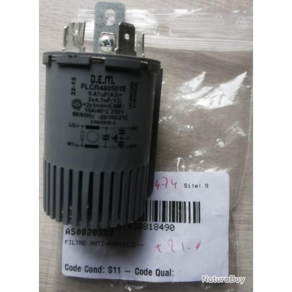 NEUF condensateur antiparasite pour four, machine � laver,etc ...