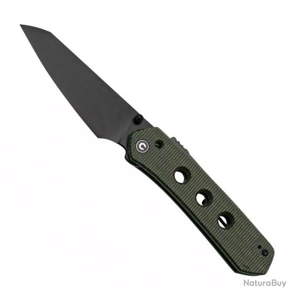 Couteau "Vision FG" lame noire, Manche micarta vert [Civivi]