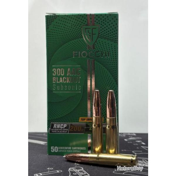 Munitions FIOCCHI cal.300 aac blackout subsonique rncp 200gr par 150