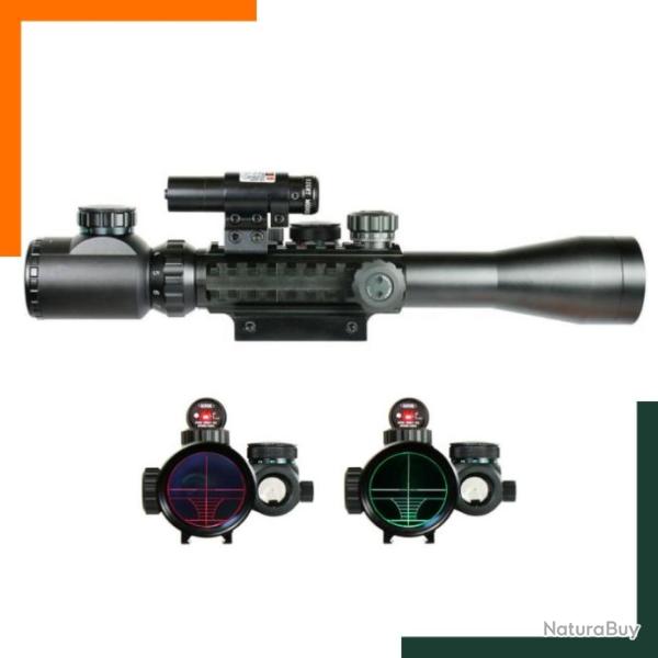 Lunettes de vis�e 3-9X40EG Illumin� - Combo Laser holographique et point rouge - Rail 11/20 mn