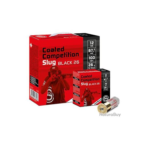 GECO COATED COMPETITION SLUG BLACK 26 12/67 26g - 100 Cartouches