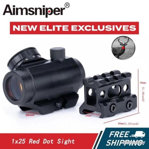 AimSniper Viseur Point Rouge 1x25 4MOA