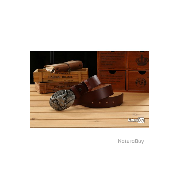 SUPERBE HAUT DE GAMME cuir v�ritable ceintures pour hommes MARRON