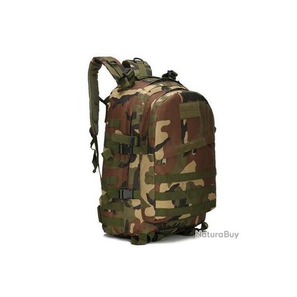 Sac a Dos Militaire Tactique 40L Couleur Camouflage MARRON/VER/TAN