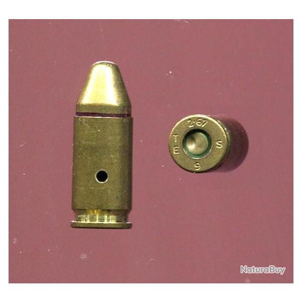 9 mm Parabellum France - TRES RARE balle T10 tronconique pour tir comptition de l'Arme Franaise