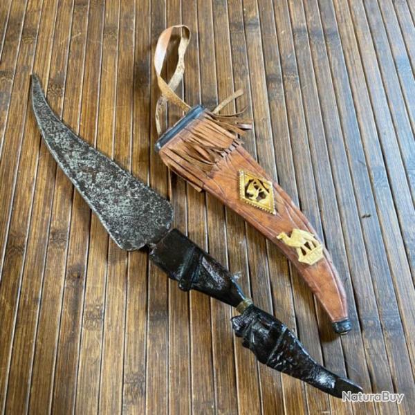POIGNARD AFRICAIN BOIS SCULPT�