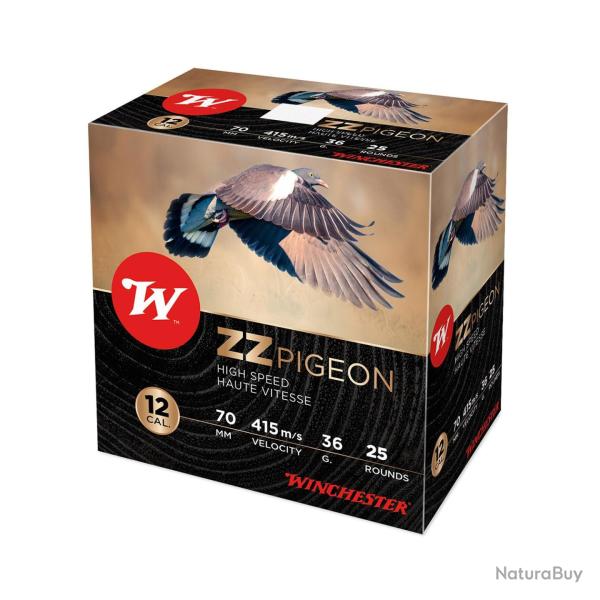 BOITE DE 25 CARTOUCHES WINCHESTER ZZ PIGEON 36G BOURRE JUPE CAL.12 70 PLOMB
