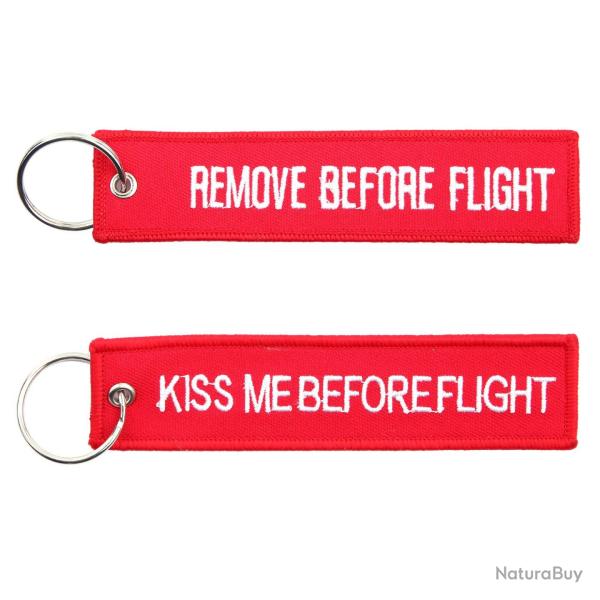 Porte-cl�s "Remove / Kiss me before flight"