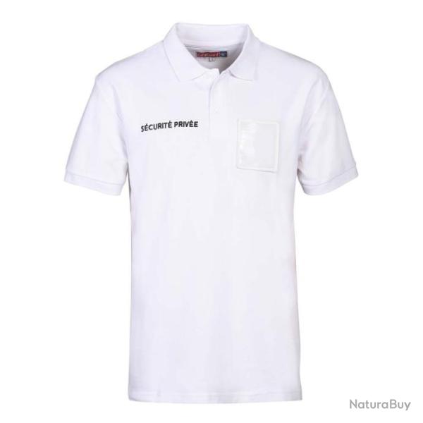 POLO COTON SECURITE GRANDE FENETRE BLAN
