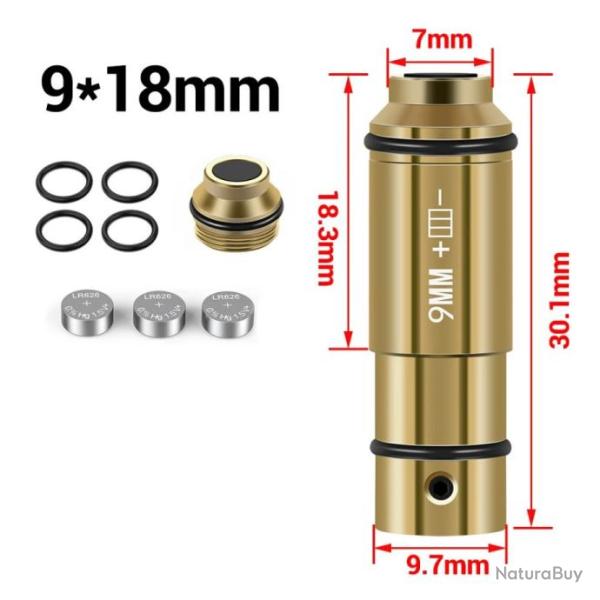 Cartouche d'entrainement tir � sec laser 9x18 9mm Makarov