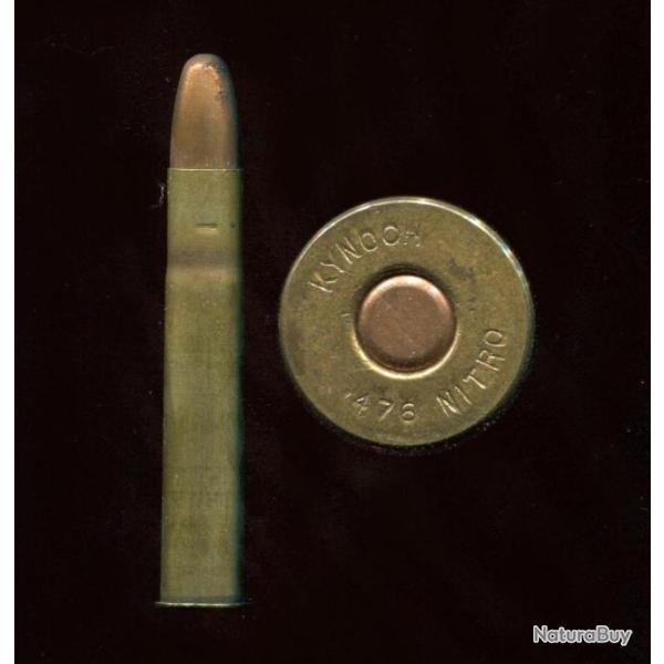 .476 x 3" NITRO - RARE - marquage : KYNOCH 476 NITRO - �tui 76 mm - balle cuivre arrondie
