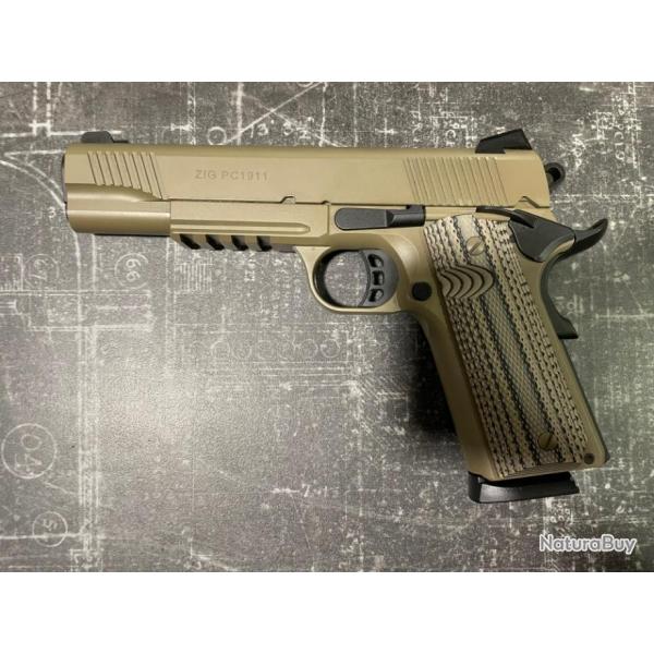 PISTOLET TISAS ZIG PC 1911 FDE CAL 45ACP 5''