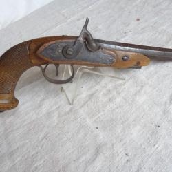 0123X beau pistolet  d'officier  d&eacute;but XIX&egrave;me