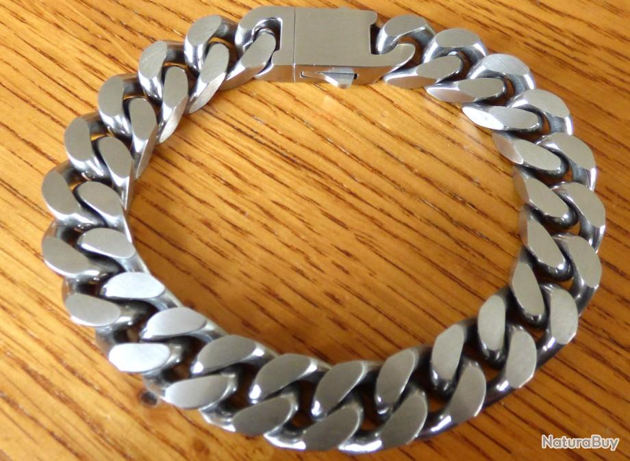 Bracelet Gourmette Massive En Or 18 Carats - Magnifique Et Original - Occasion