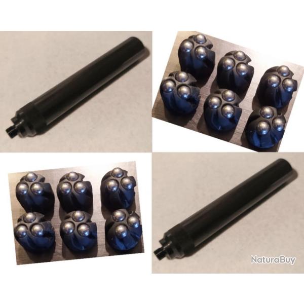 EMBOUT LONG PAK M9X100 HAUT DE GAMME CALIBRE 68 ACIER HQ & 6 SLUGS TTT. ARROWME FR CONCEPT.