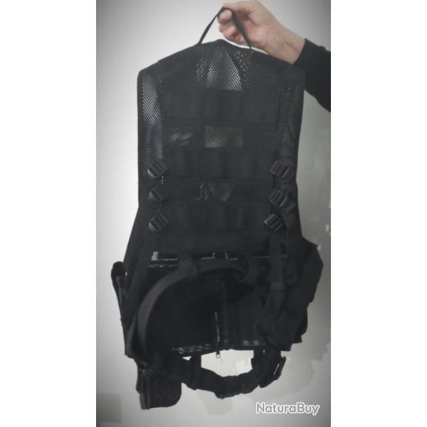 Gilet tactique noir-Chasse-D�fense-Paint ball...Gilet respirant-Tactical paint ball vest