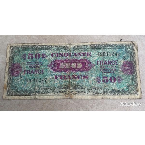 Billet d'invasion US 1944 : 50 Francs (original) dat� 1944 ww2 USA