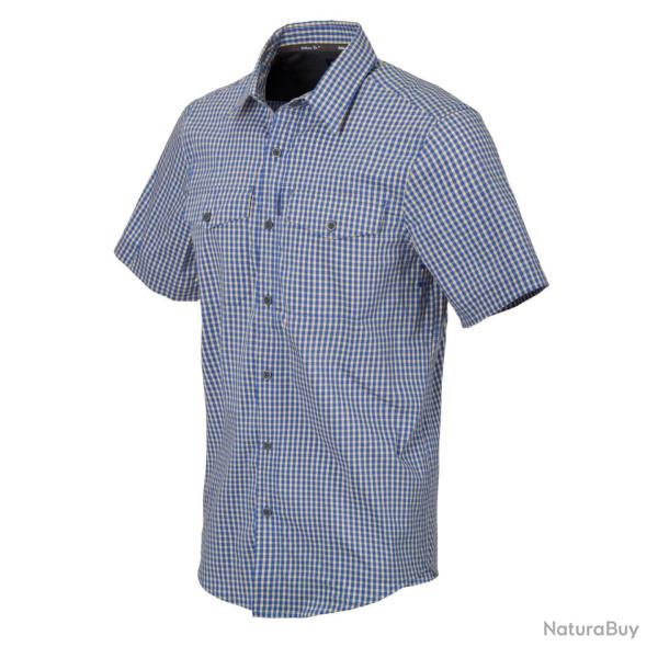 chemise � manches courtes � port dissimul� RoyalBlueCheckered