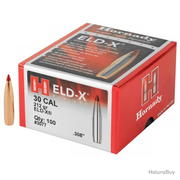 Ogives HORNADY 30 .308 212gr ELD MATCH 3077