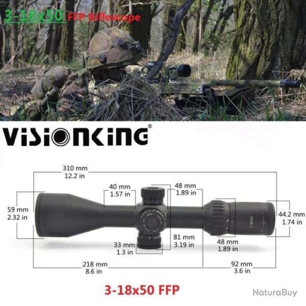 Visionking Lunette De Vis�e 3-18x50 FFP Paiement en 3 ou 4 fois - LIVRAISON GRATUITE !!!
