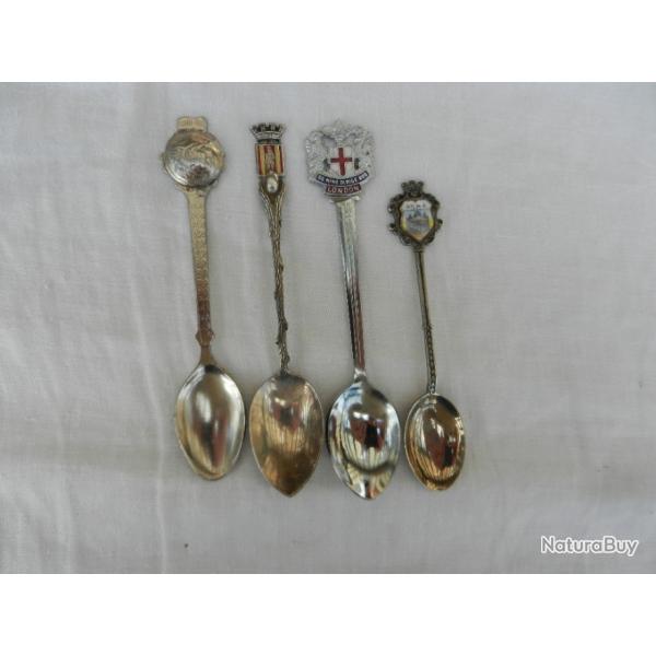 lot de 4 petites cuill�res de collection London - Perpignan - Roma ...