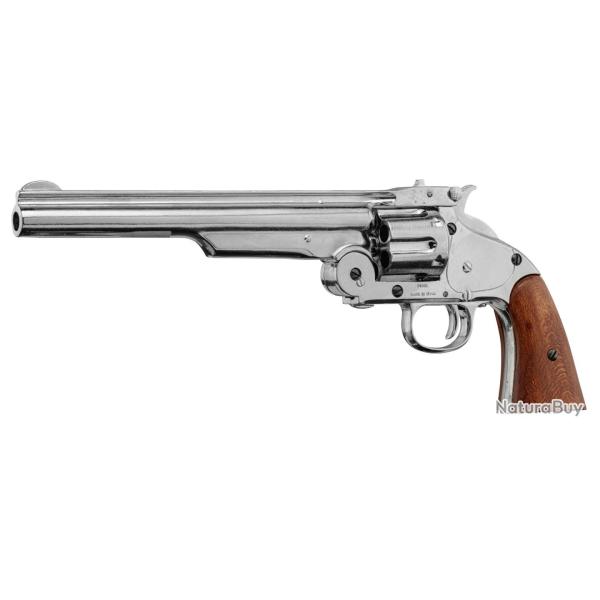 R�plique d�corative Denix de Revolver Smith & Wesson 1869 nickel� S&W 1869 NQ