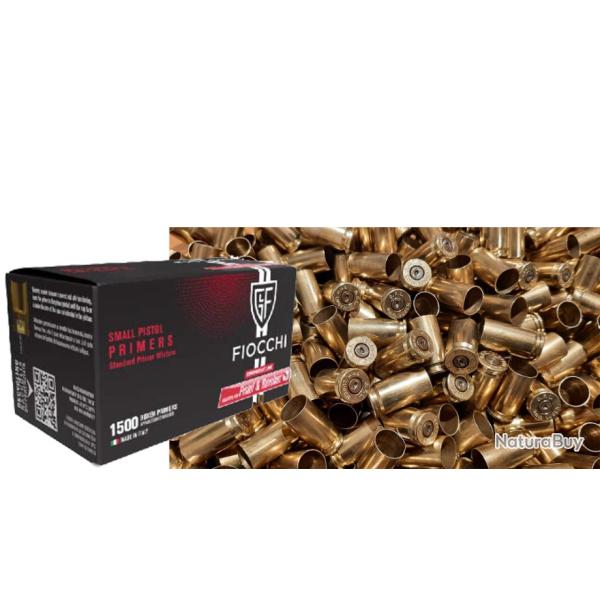 Promo jusqu'au 30/11/25 Amorces FIOCCHI SmallPistol /1500 BOXER + 500 Douilles 9X19 en vrac
