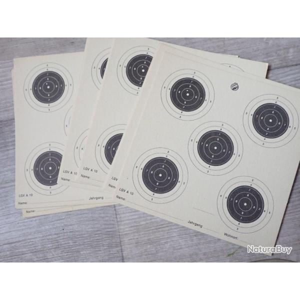 Lot de 15 cibles pour le tir avec r�ducteur Lienhard ou carabine � air comprim�. Mdle suisse LGV