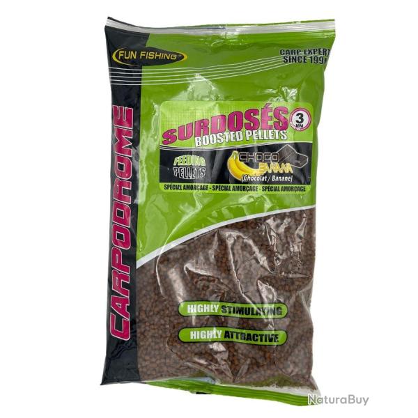 FUN FISHING PELLETS D'AMORCAGE SURDOSES CHOCO - BANANA 3MM 700GR FUN FISHING