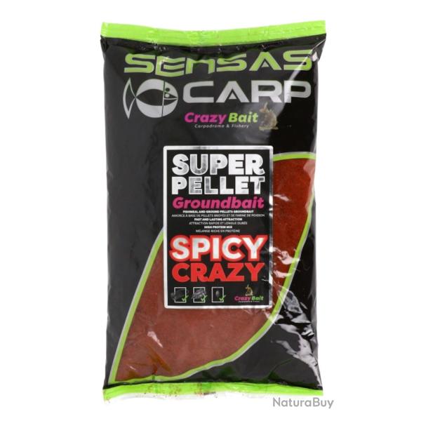 SENSAS AMORCE SUPER PELLET GROUNDBAIT SPICY CRAZY 1KG SENSAS