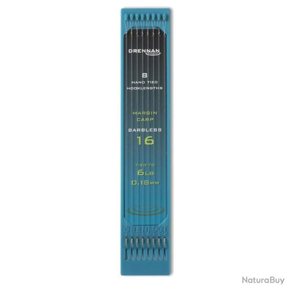 DRENNAN PLAQUE BAS DE LIGNE HOOKLENGTH 6"/15CM MARGIN CARP DRENNAN 0,18mm 16 6''15cm