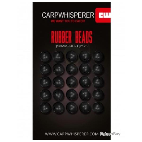 CARP WHISPERER - RUBBER BEAD 8MM Silt