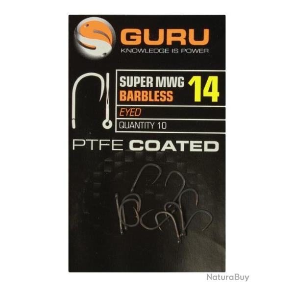 GURU HAMECON SUPER MWG HOOK BARBLESS/EYED 12