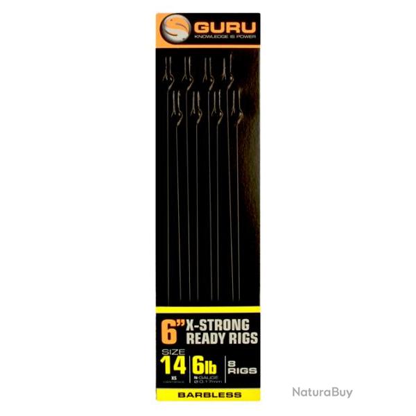 GURU BAS DE LIGNE X-STRONG READY RIG XS CARP POLE RIG 6''/15CM GURU 0,15mm 16 6''15cm