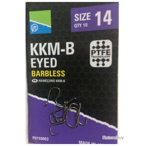PRESTON HAME�ONS KKM-B EYED BARBLESS HOOK PRESTON 14