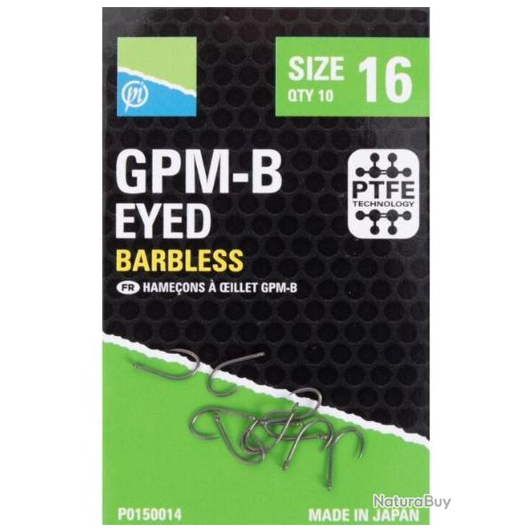 PRESTON HAME�ONS GPM-B EYED BARBLESS HOOK PRESTON 14