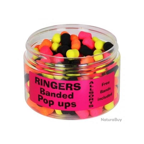 RINGERS BANDED POP UPS ALLSORTS 6MM 100GR