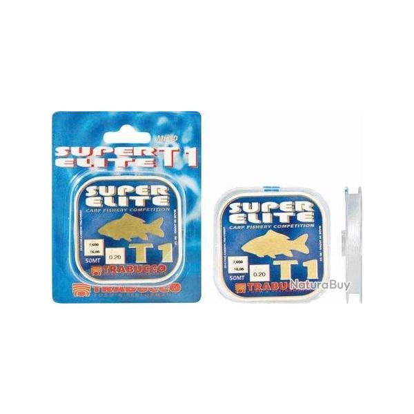 TRABUCCO FIL DE P�CHE SUPER ELITE T1 CARP 50M TRABUCCO 0,18mm