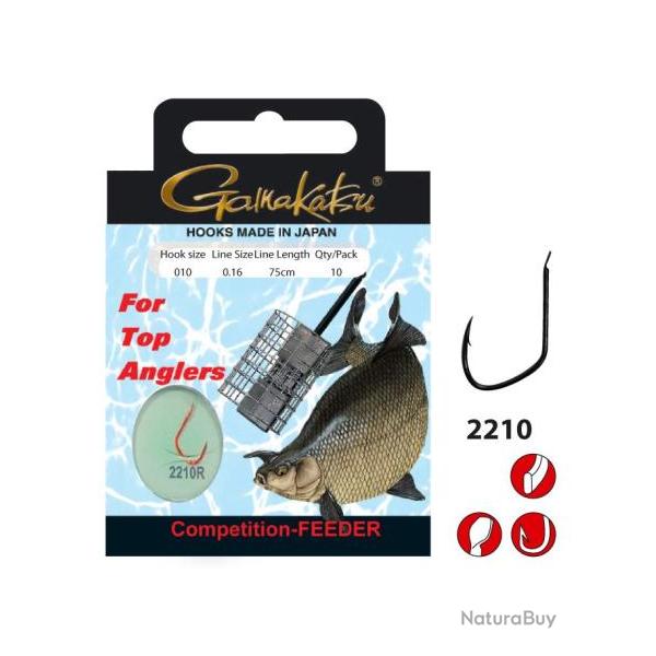 GAMAKATSU BAS DE LIGNE COMPETITION BREAM FEEDER LS - 2210, 75CM 0,14mm 16