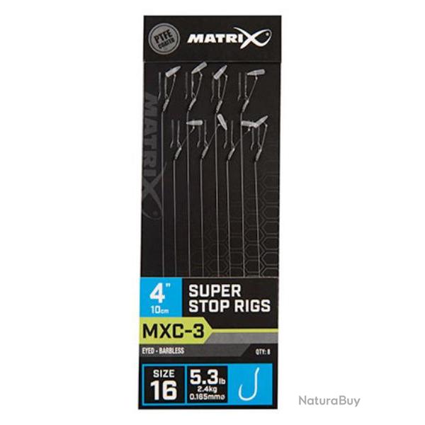 MATRIX BAS DE LIGNE MXC-3 SUPER STOP RIGS 4"/10CM 0,16mm 16 10cm