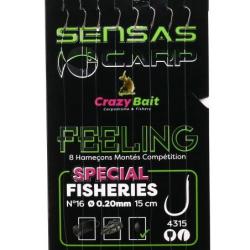 SENSAS BAS DE LIGNE METHOD HAME&Ccedil;ONS MONTES CRAZY BAIT 4315 0,22mm 12
