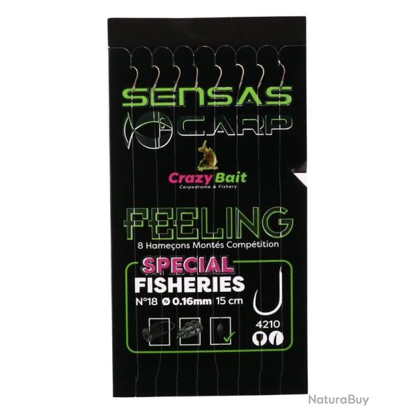 SENSAS BAS DE LIGNE MONTEES METHOD CRAZY BAIT 4210 15CM 0,16mm 20
