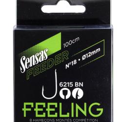 SENSAS BAS DE LIGNE FEEDER HAME&Ccedil;ONS MONTES 6215 BN 100CM 0,14mm 16