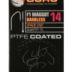 GURU HAMEÇON F1 MAGGOT BARBLESS - SPADE END 16