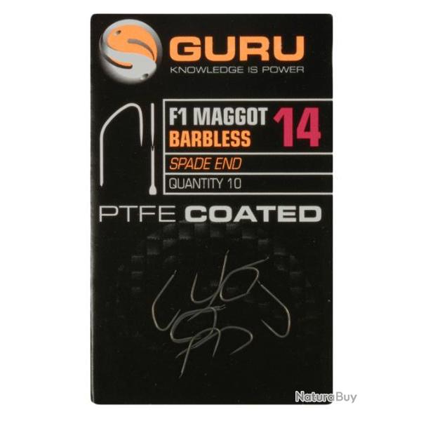 GURU HAME�ON F1 MAGGOT BARBLESS - SPADE END 16