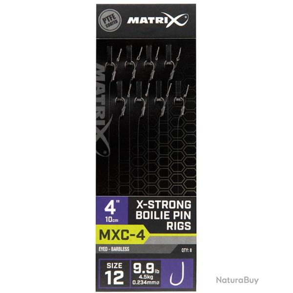 MATRIX BAS DE LIGNE MXC-4 X-STRONG BOILIE PIN RIGS 4"/10CM 0,23mm 12 4''/10cm