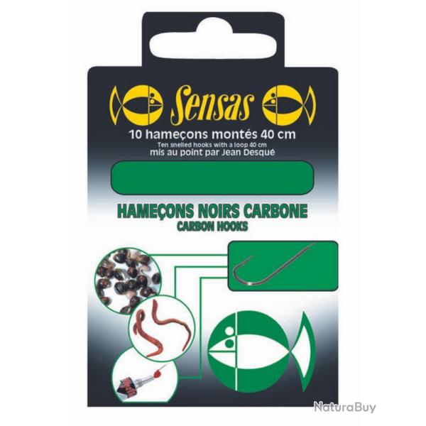 SENSAS HAME�ONS MONT�S NOIR CARBONE 40CM SENSAS 0,10mm 18 40cm