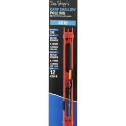 PRESTON LIGNE MONT&Eacute;E CARP SHALLOW POLE RIG 3m 0,19mm 12 4x16
