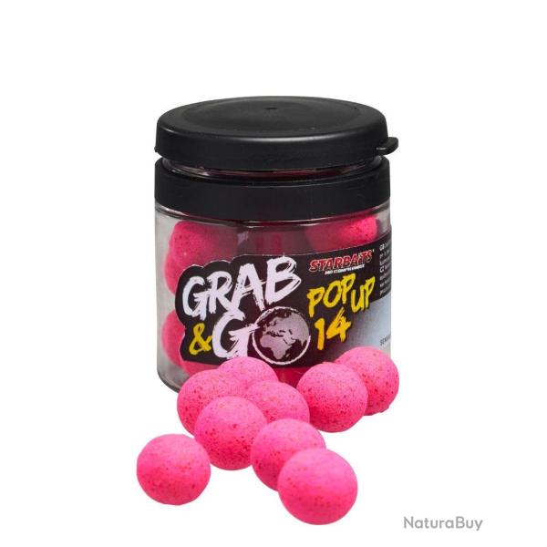 STARBAITS POP UP GRAB & GO GLOBAL STRAWBERRY JAM 14MM ROZE FLUO 20GR STARBAITS